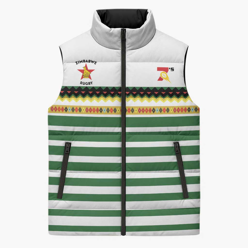 Zimbabwe Rugby Sevens Custom Sleeveless Puffer Jacket Go Cheetahs Go