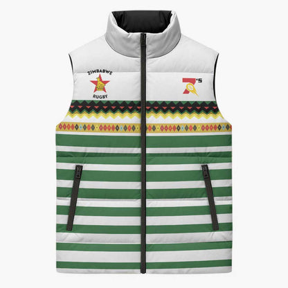 Zimbabwe Rugby Sevens Custom Sleeveless Puffer Jacket Go Cheetahs Go