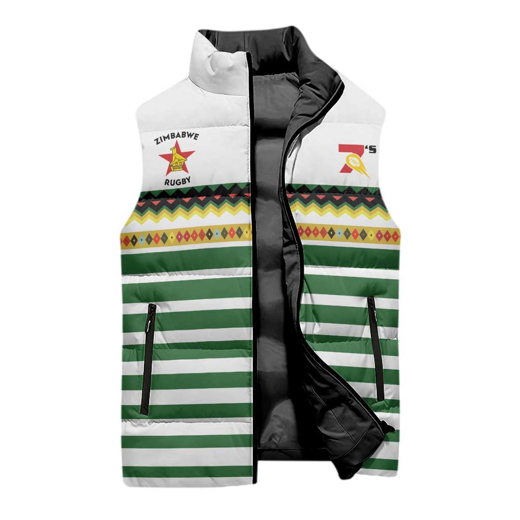 Zimbabwe Rugby Sevens Custom Sleeveless Puffer Jacket Go Cheetahs Go