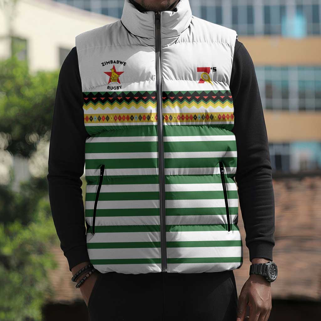 Zimbabwe Rugby Sevens Custom Sleeveless Puffer Jacket Go Cheetahs Go