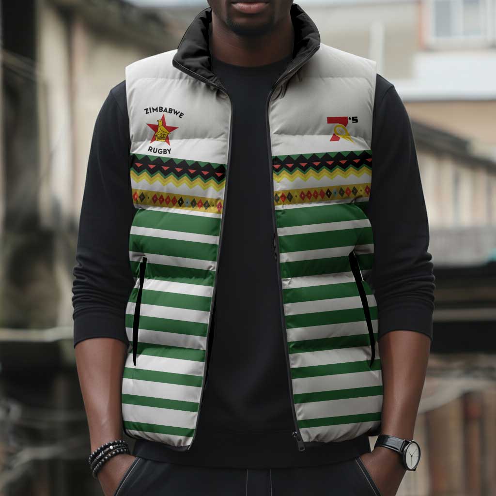 Zimbabwe Rugby Sevens Custom Sleeveless Puffer Jacket Go Cheetahs Go
