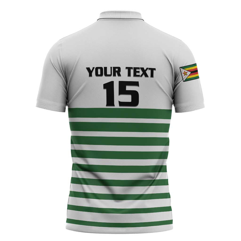 Zimbabwe Rugby Sevens Custom Zipper Polo Shirt Go Cheetahs Go