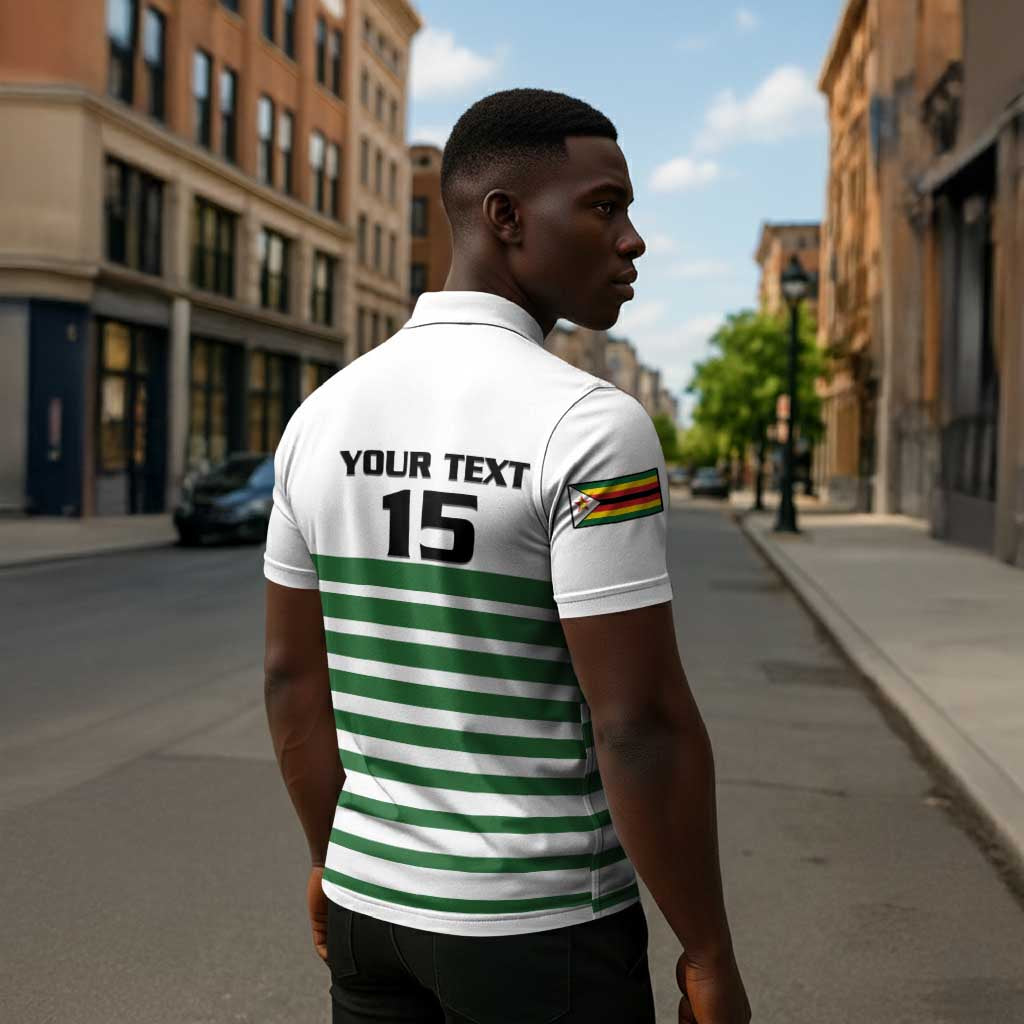 Zimbabwe Rugby Sevens Custom Zipper Polo Shirt Go Cheetahs Go