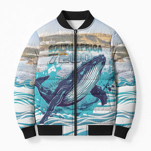 Personalized South Africa Whale Bomber Puffer Jacket Hermanus Fest