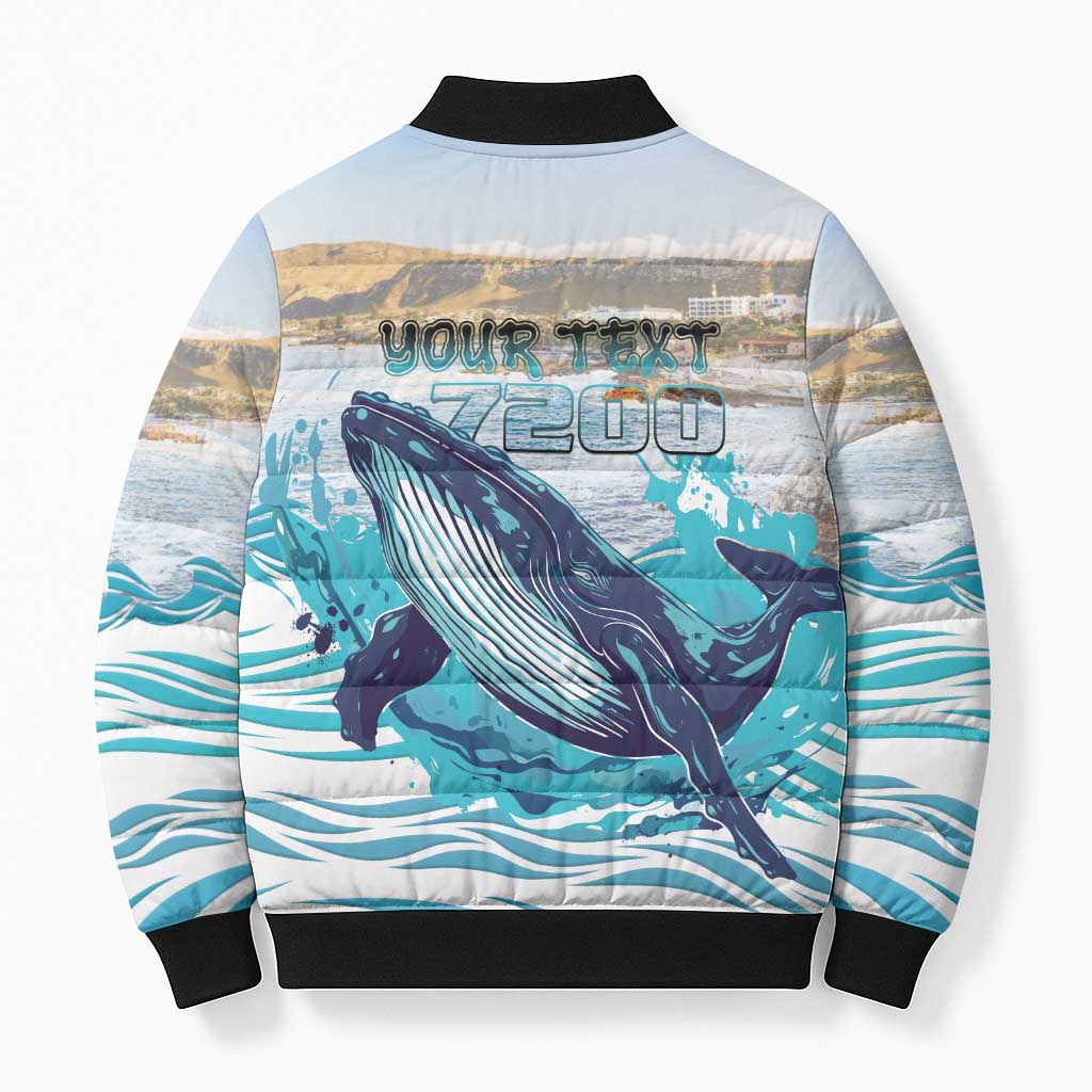 Personalized South Africa Whale Bomber Puffer Jacket Hermanus Fest