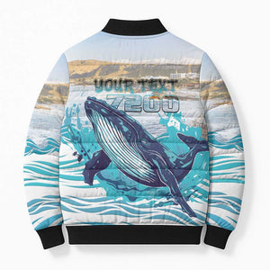 Personalized South Africa Whale Bomber Puffer Jacket Hermanus Fest