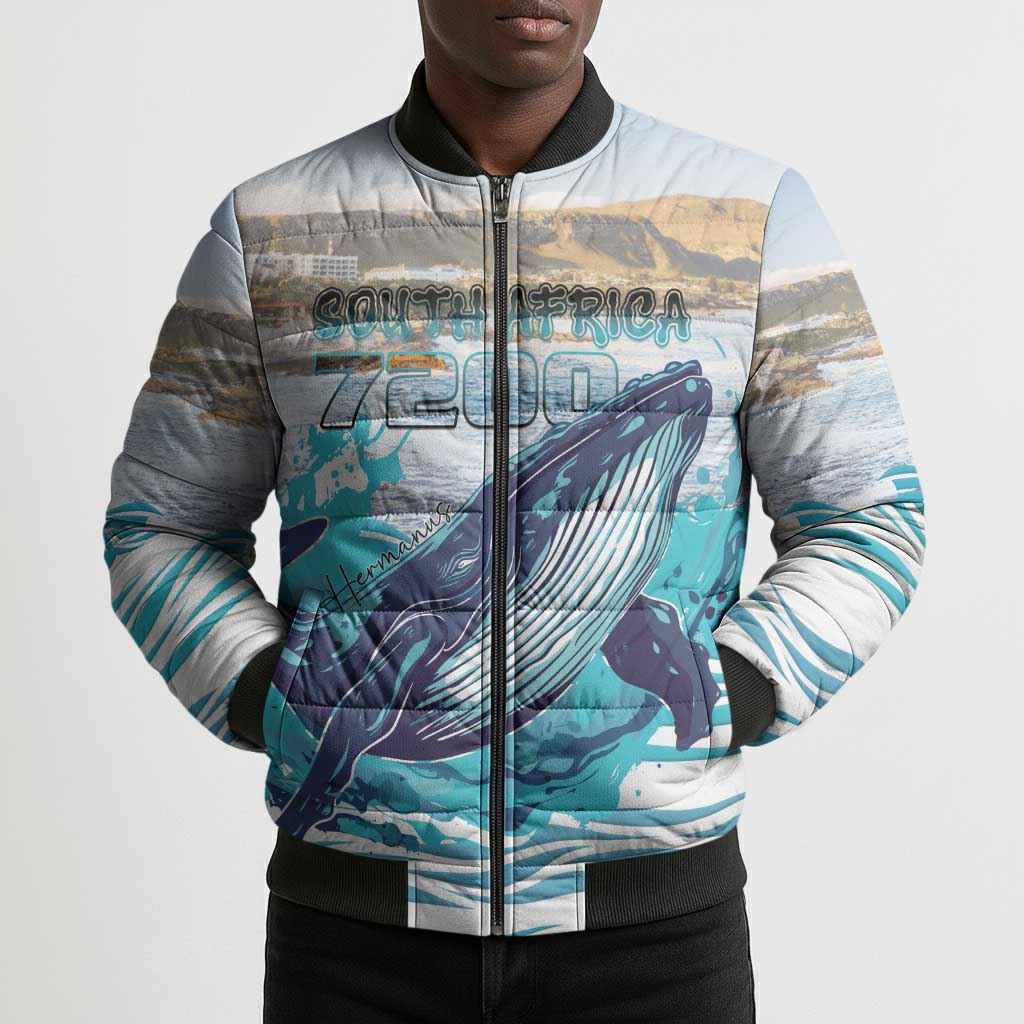 Personalized South Africa Whale Bomber Puffer Jacket Hermanus Fest