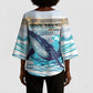 Personalized South Africa Whale Kimono Sleeve Blouse Hermanus Fest