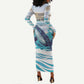 Personalized South Africa Whale Hermanus Fest Long Sleeve Bodycon Dress - African Pride