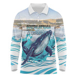 Personalized South Africa Whale Hermanus Fest Long Sleeve Polo Shirt - African Pride