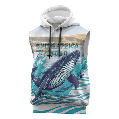 Personalized South Africa Whale Hermanus Fest Sleeveless Hoodie - African Pride