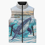 Personalized South Africa Whale Sleeveless Puffer Jacket Hermanus Fest
