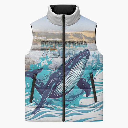 Personalized South Africa Whale Sleeveless Puffer Jacket Hermanus Fest