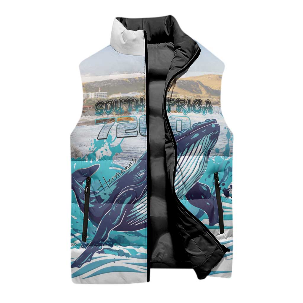 Personalized South Africa Whale Sleeveless Puffer Jacket Hermanus Fest