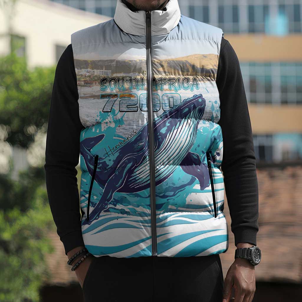 Personalized South Africa Whale Sleeveless Puffer Jacket Hermanus Fest