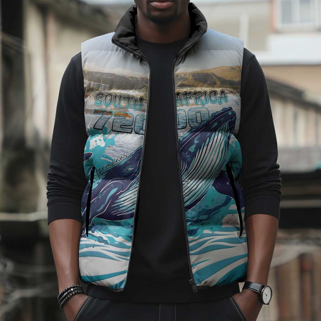 Personalized South Africa Whale Sleeveless Puffer Jacket Hermanus Fest