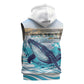 Personalized South Africa Whale Hermanus Fest Sleeveless Zip Hoodie - African Pride