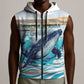 Personalized South Africa Whale Hermanus Fest Sleeveless Zip Hoodie - African Pride