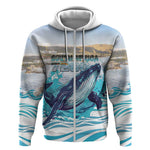 Personalized South Africa Whale Hermanus Fest Zip Hoodie - African Pride