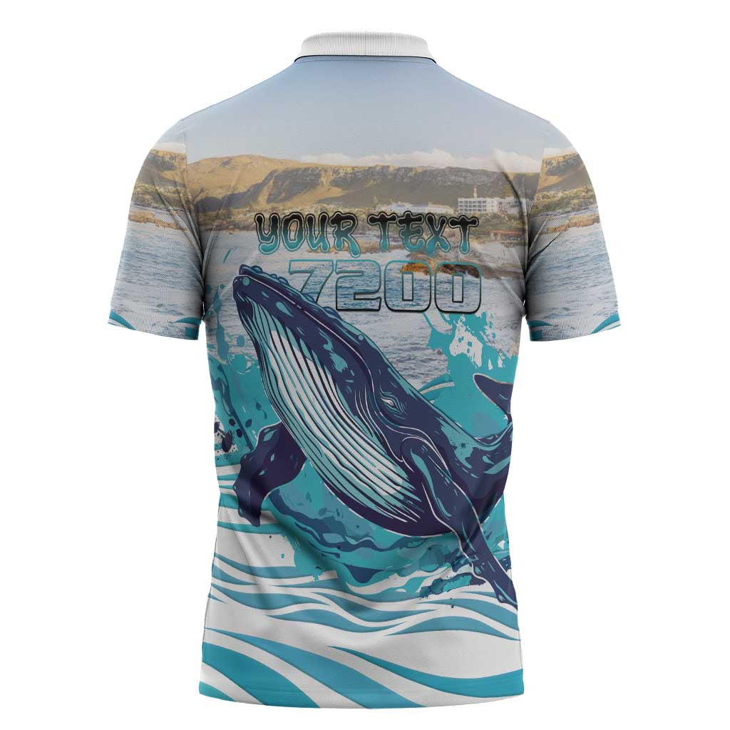 Personalized South Africa Whale Zipper Polo Shirt Hermanus Fest
