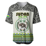 Personalized Sudan Baseball Jersey Coat Of Arms 1956-1970 With African Pattern - African Pride