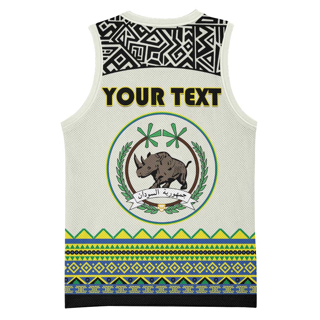 Personalized Sudan Basketball Jersey Coat Of Arms 1956-1970 With African Pattern LT15