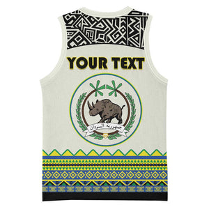 Personalized Sudan Basketball Jersey Coat Of Arms 1956-1970 With African Pattern LT15
