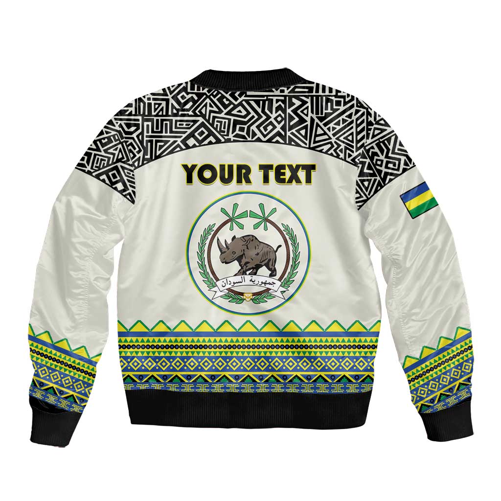 Personalized Sudan Bomber Jacket Coat Of Arms 1956-1970 With African Pattern - African Pride