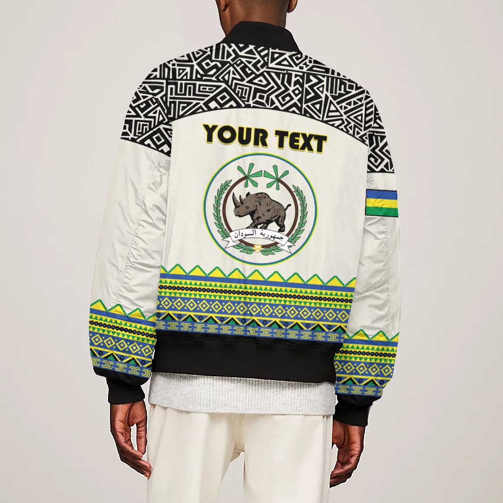 Personalized Sudan Bomber Jacket Coat Of Arms 1956-1970 With African Pattern - African Pride