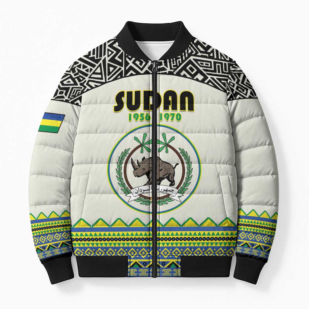 Personalized Sudan 1956-1970 Bomber Puffer Jacket With African Pattern