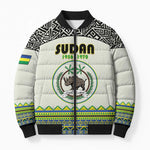 Personalized Sudan 1956-1970 Bomber Puffer Jacket With African Pattern