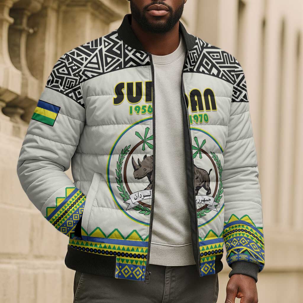 Personalized Sudan 1956-1970 Bomber Puffer Jacket With African Pattern