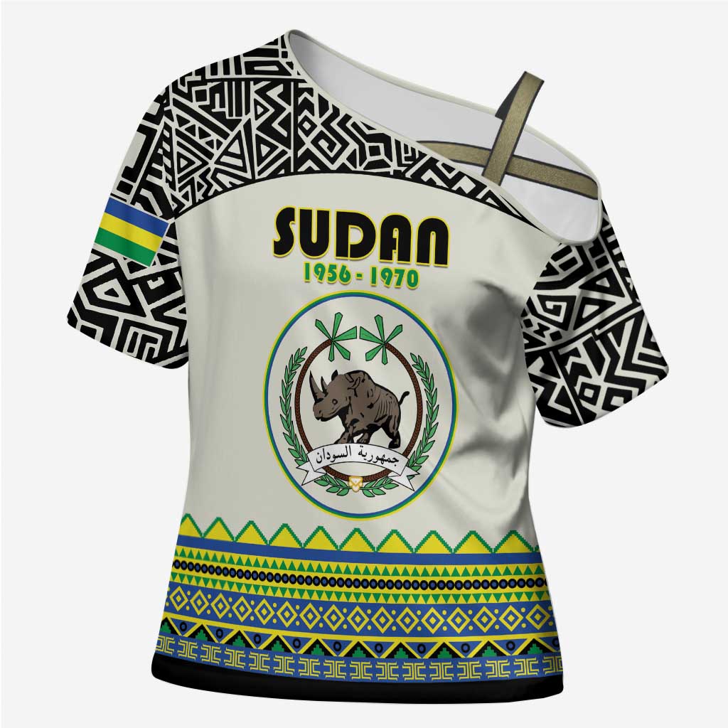 Personalized Sudan 1956-1970 Cross Shoulder Shirt With African Pattern