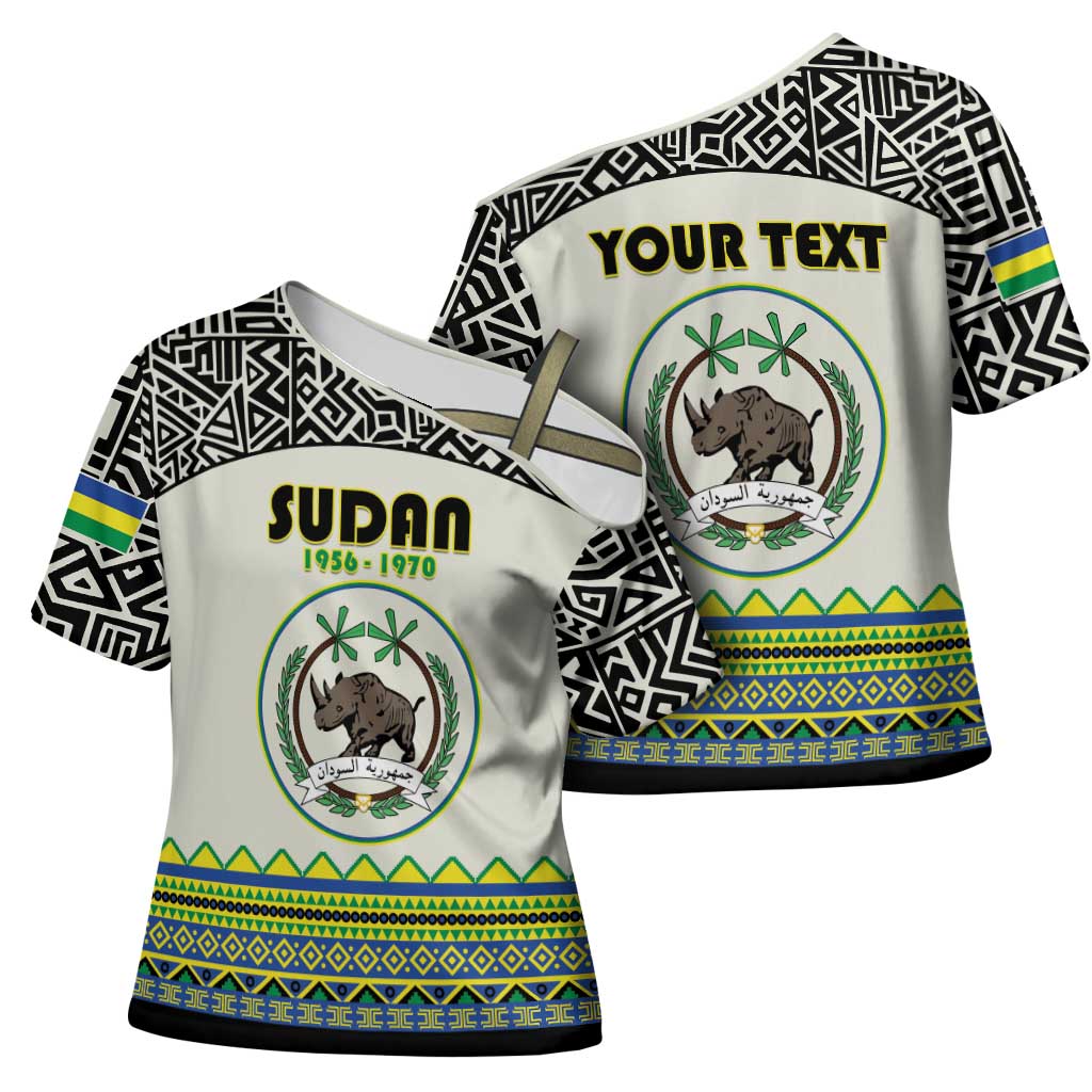 Personalized Sudan 1956-1970 Cross Shoulder Shirt With African Pattern