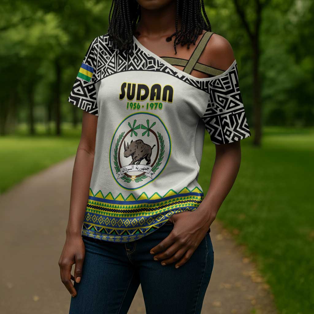 Personalized Sudan 1956-1970 Cross Shoulder Shirt With African Pattern