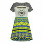 Personalized Sudan Kid Short Sleeve Dress Coat Of Arms 1956-1970 With African Pattern - African Pride