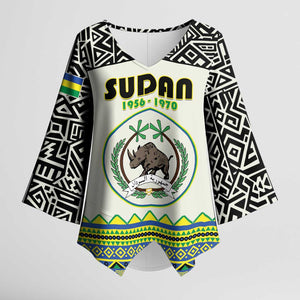 Personalized Sudan 1956-1970 Kimono Sleeve Blouse With African Pattern