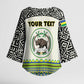 Personalized Sudan 1956-1970 Kimono Sleeve Blouse With African Pattern