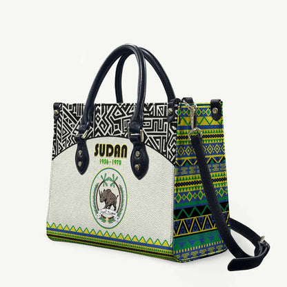Sudan 1956-1970 Leather Bag With African Pattern