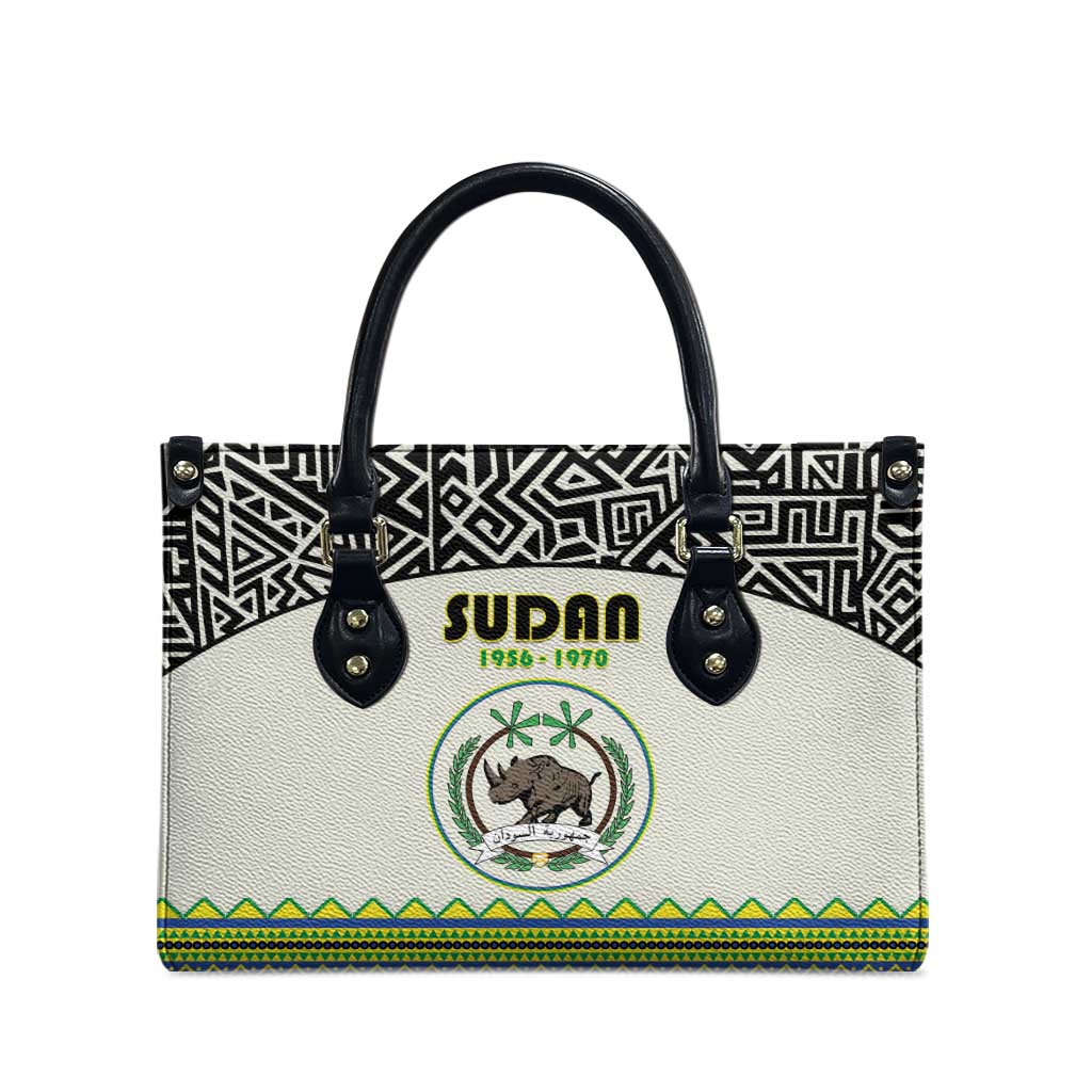 Sudan 1956-1970 Leather Bag With African Pattern