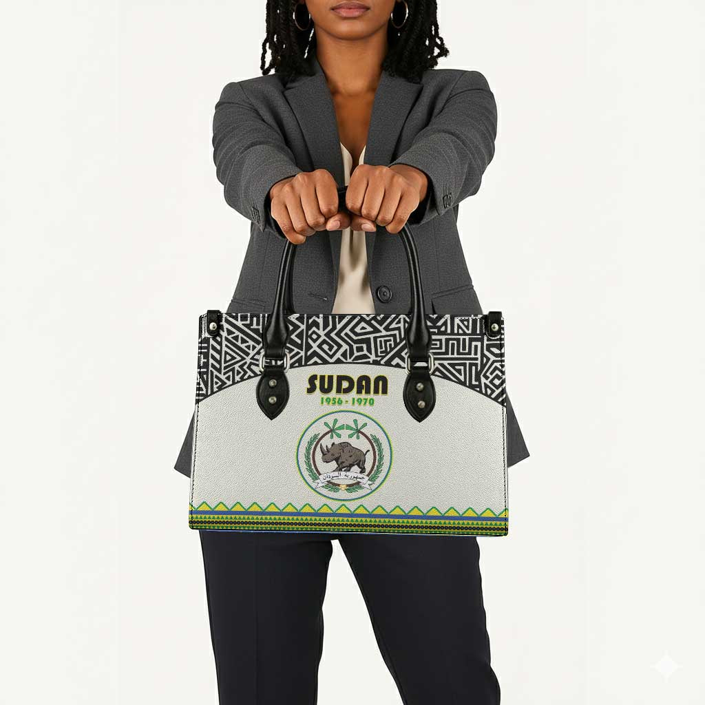 Sudan 1956-1970 Leather Bag With African Pattern