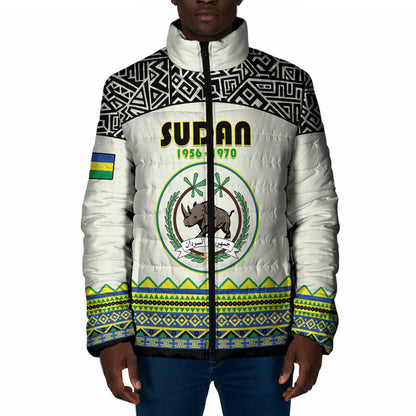 Personalized Sudan 1956-1970 Padded Jacket With African Pattern