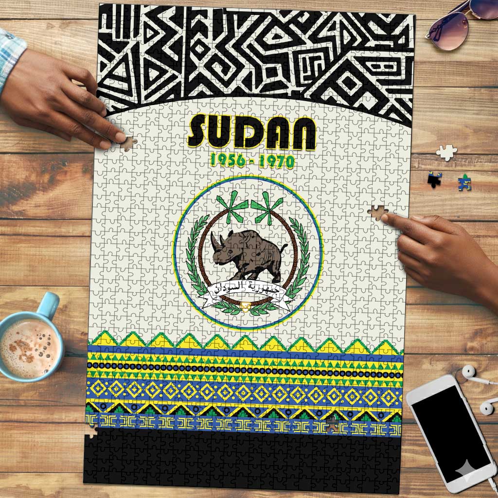Sudan 1956-1970 Puzzle With African Pattern