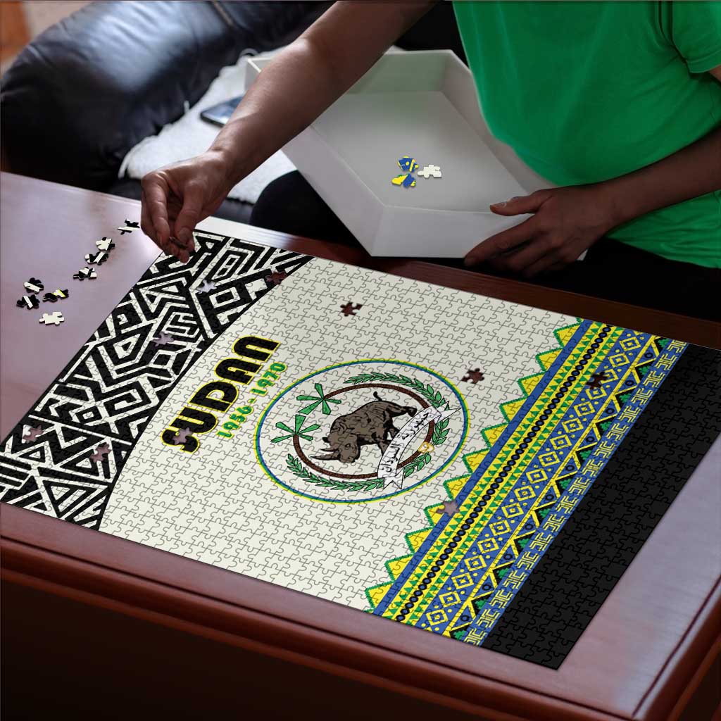 Sudan 1956-1970 Puzzle With African Pattern