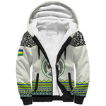 Personalized Sudan Sherpa Hoodie Coat Of Arms 1956-1970 With African Pattern - African Pride