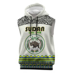 Personalized Sudan Sleeveless Hoodie Coat Of Arms 1956-1970 With African Pattern - African Pride