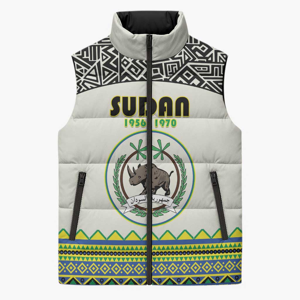 Personalized Sudan 1956-1970 Sleeveless Puffer Jacket With African Pattern