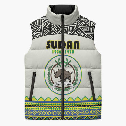 Personalized Sudan 1956-1970 Sleeveless Puffer Jacket With African Pattern