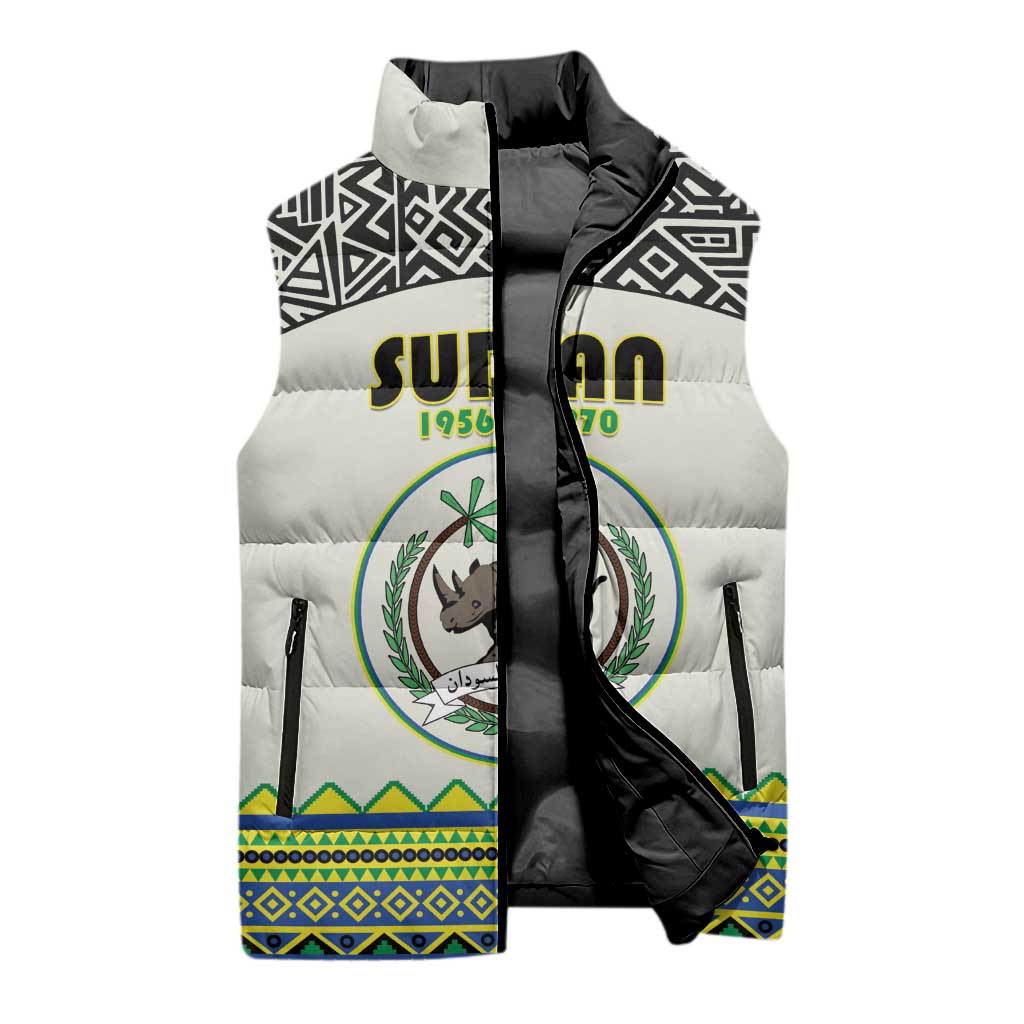 Personalized Sudan 1956-1970 Sleeveless Puffer Jacket With African Pattern