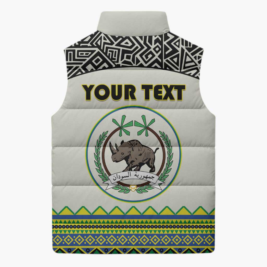 Personalized Sudan 1956-1970 Sleeveless Puffer Jacket With African Pattern